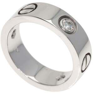 CARTIER Authentic 18k Silver Diamond Love Ring
